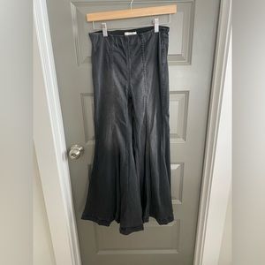 Free People Extra Flare Elastic Waist Black Jeans